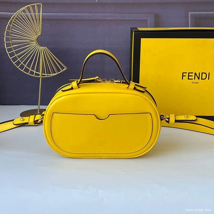 Affordable Case Calf Fendi Mini Yellow In Camera O'Lock Leather 0718